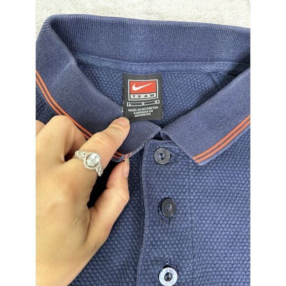 Nike Syracuse Orange Short Sleeve Polo Shirt Men's Size Large Blue - Picture 6 of 10